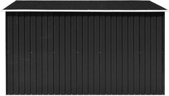 Metallic Garden Shed Galvanized Anthracite with Air Vents M2.57xW2.98xH1.78m