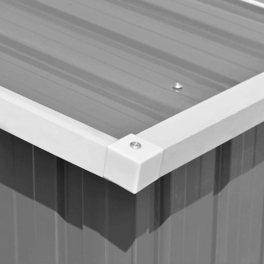 Metal Galvanizat Depozit de grădină Gri cu ușă dublă și ventilație M2.57xL4.97xH1.78m