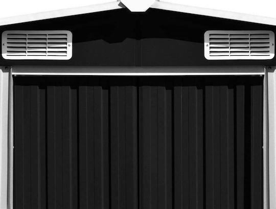 Metallic Garden Shed Galvanized Anthracite with Air Vents M2.57xW2.98xH1.78m