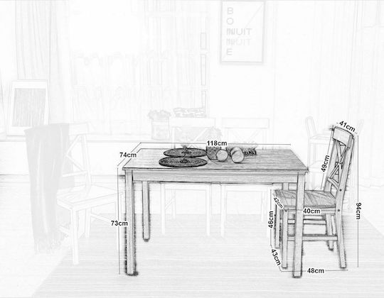 Set Mobila Living Daily 4 Bucăți 118x74 cm