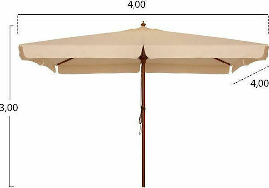 Professional Squared Wooden Waller Beige 4x4m