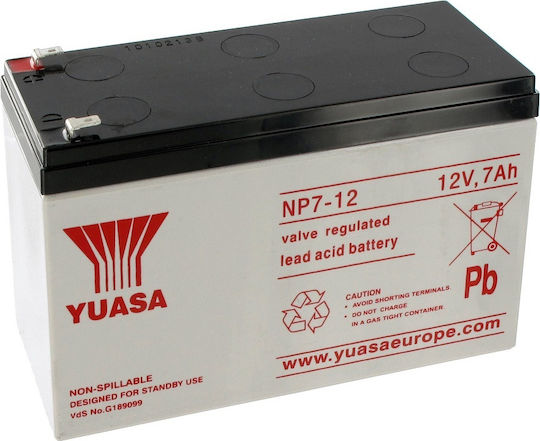 Yuasa NP7-12 Baterie UPS cu Capacitate 7Ah și Tensiune 12V 1buc