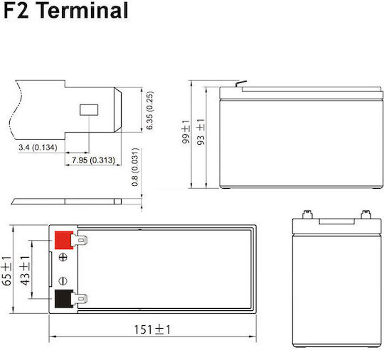 Ultracell UL7.2-12 F2 Μπαταρία UPS με Χωρητικότητα 7.2Ah και Τάση 12V