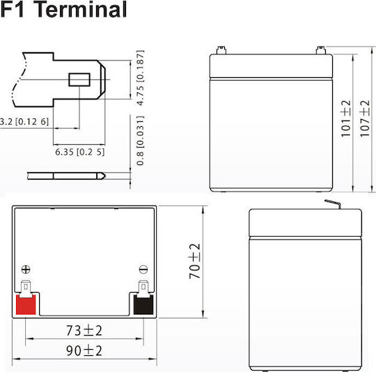 Ultracell UL5-12 Μπαταρία UPS με Χωρητικότητα 5Ah και Τάση 12V