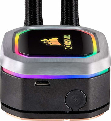 Corsair Hydro Series H115i RGB Platinum Υδρόψυξη Επεξεργαστή Διπλού Ανεμιστήρα 140mm για Socket AM4/1200/115x