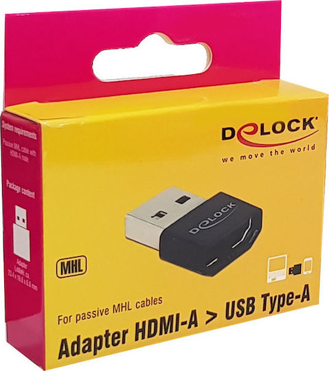 DeLock Μετατροπέας USB-A male σε HDMI female 1τμχ 65680