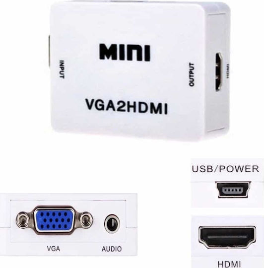 Muzik Converter VGA female to HDMI female White (VD-259)