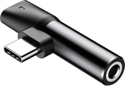 Baseus L41 Konverter USB-C männlich zu 3.5mm / USB-C weiblich Schwarz