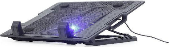 Gembird Cooling Pad για Laptop έως 17" με 1 Ανεμιστήρα και Φωτισμό (NBS-1F17T-01)