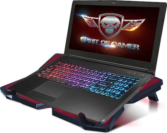 Spirit of Gamer Air Blade 500 Cooling Pad for Laptop up to 17.3" with 4 Fan and Lighting Red