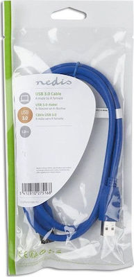 Nedis USB 3.0 Kabel USB-A-Stecker - USB-A-Buchse Blau 1m CCGP61010BU10