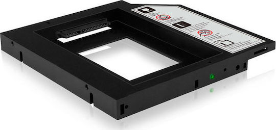 Icy Box Caddy Laptop Optical Bay Adapter for 2.5-inch SSD/HDD Μαύρο (IB-AC640)