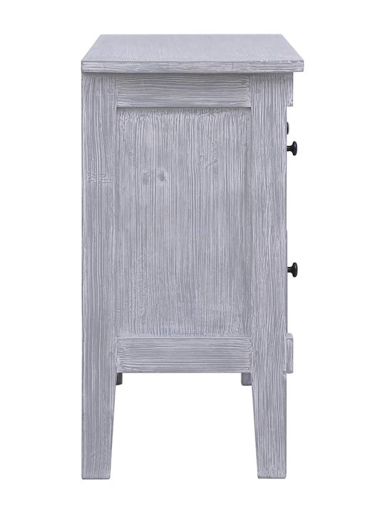 Chest of Drawers of Solid Wood with 2 Drawers Gray 90x30x60cm