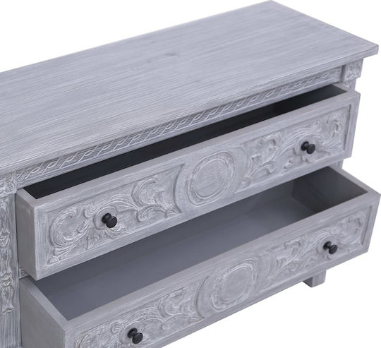 Chest of Drawers of Solid Wood with 2 Drawers Gray 90x30x60cm