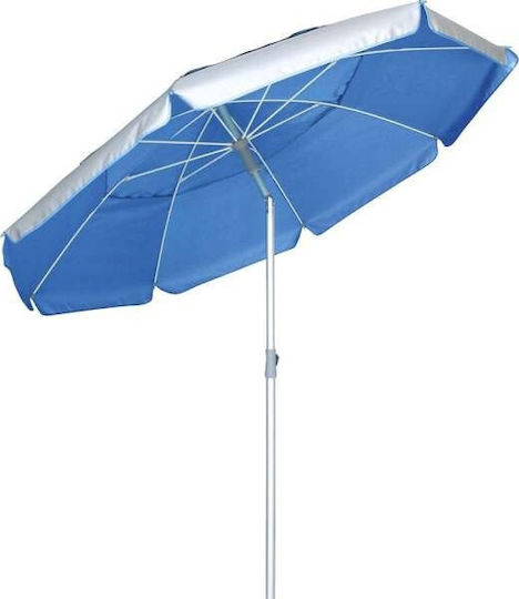 Escape Folding Aluminum Beach Umbrella Diameter 2m with UV Protection and Air Duct Silver Blue