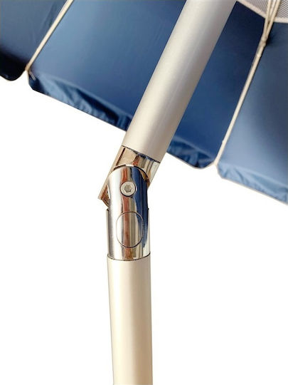 Ankor Folding Beach Umbrella Aluminum Diameter 2.25m with UV Protection and Air Vent White
