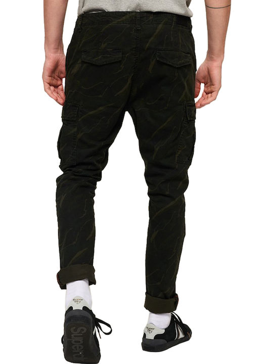 Superdry Surplus Pantaloni pentru bărbați Cargo Elastice cu Croială Normală Negru