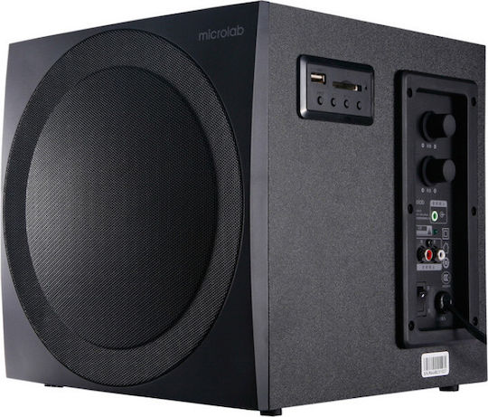 Microlab Sistem audio 2.1 M-300BT 38W cu Media digitale Player și Bluetooth Negru