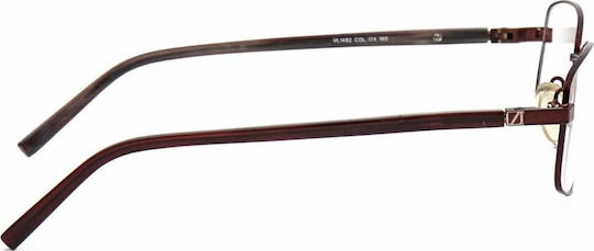 Lozza Metal Eyeglass Frame Burgundy 1482 I74