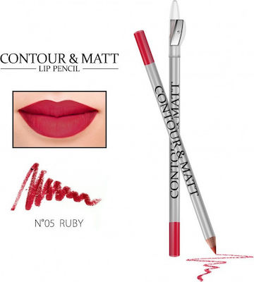 Revers Cosmetics Contour & Matt Lip Pencil with Sharpener 05 Ruby