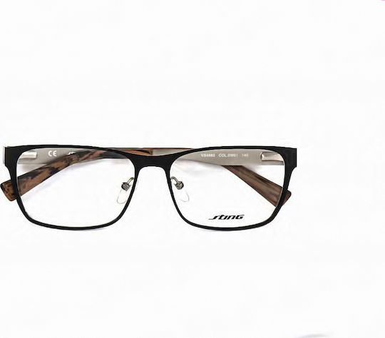 Sting Metal Eyeglass Frame Black 4885 0W01
