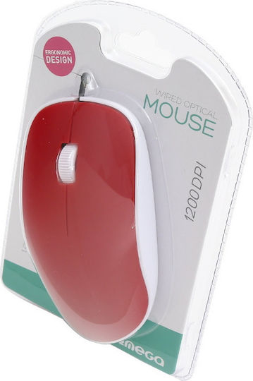 Omega 420 Wireless Ασύρματο Ποντίκι Red/White