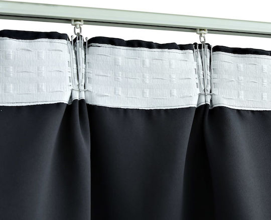 vidaXL Set Perdele Opace Cu Coafură Negre 140x225 cm