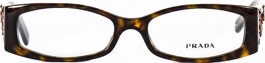 Prada Women's Acetate Brown Tortoise Prescription Eyeglass Frame 11H 2AU101