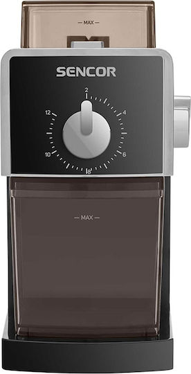 Sencor Ηλεκτρικός Μύλος Καφέ 110W με Χωρητικότητα 180gr και 17 Επίπεδα Άλεσης Μαύρος