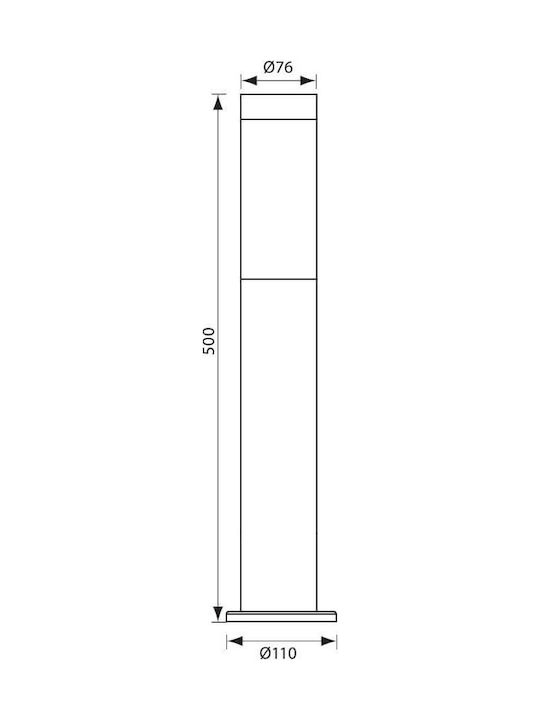 Vivalux Tokyo/SS Lampă Post Mic Pentru Exterior IP44 Cu Bază De Bec E27 Argintie