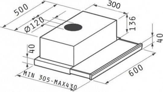 Maidtec 7012MT Συρόμενος Απορροφητήρας 60cm Inox