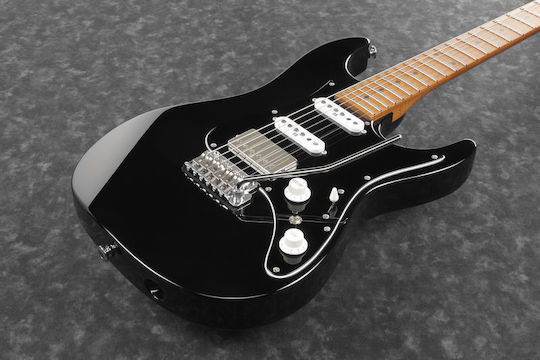 Ibanez AZ2204B Prestige Set Electric Guitar Stratocaster with HSS Pickup Configuration Black with Case