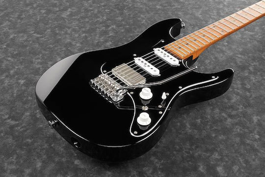 Ibanez AZ2204B Prestige Set Electric Guitar Stratocaster with HSS Pickup Configuration Black with Case