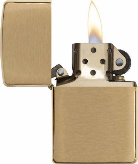 Zippo Classic Αντιανεμικός Αναπτήρας Φλόγας Brushed Brass