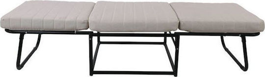 Hocker Für das Wohnzimmer Sofa Gepolstert mit Stoff Logan Beige 72x65x42cm
