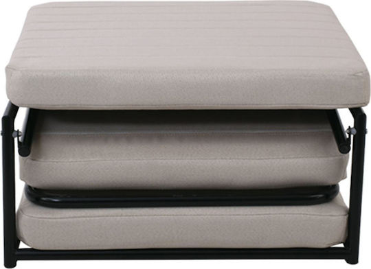 Hocker Für das Wohnzimmer Sofa Gepolstert mit Stoff Logan Beige 72x65x42cm