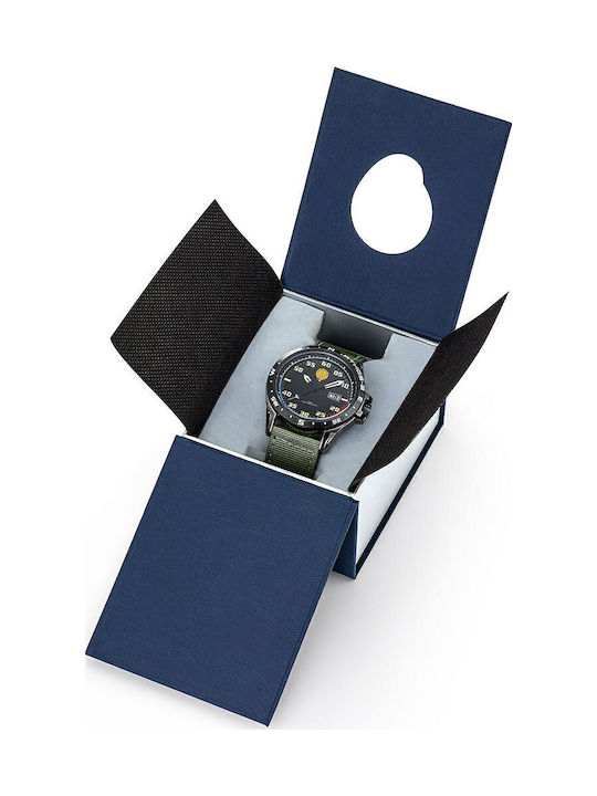 Patrouille De France Athos 2 Ceas Barbat 47mm Baterie cu Cureaua Textila Verde