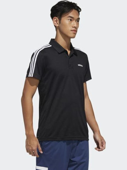 Designed 2 Move Aeroready Polo Αθλητική Μπλούζα Κοντομάνικη Μαύρη