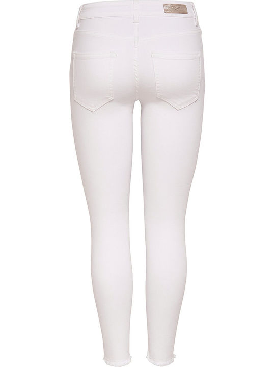 Blush High Waist Women's Jean Trousers in Skinny Fit White