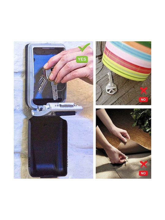 Master Lock Wall-mounted Combination Key Holder Metallic with Combination Dial 7.2x5.2x12.6cm