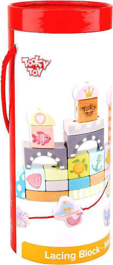 Tooky Toys Cuburi De Construit Mermaid Din Lemn Pentru 1.5+ Ani 40 Bucăți