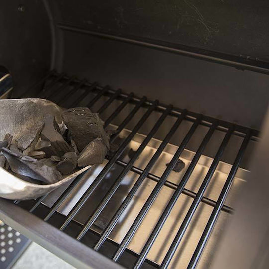 Broil King Smoke Offset XL Неръждаем Скара на дървени въглища с Капак, Термометър и Пушилня 81.28брx49бр