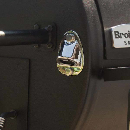 Broil King Smoke Offset XL Неръждаем Скара на дървени въглища с Капак, Термометър и Пушилня 81.28брx49бр