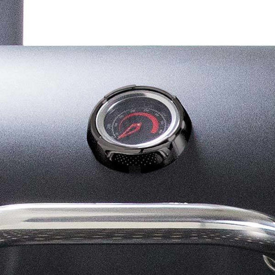 Broil King Smoke Offset XL Неръждаем Скара на дървени въглища с Капак, Термометър и Пушилня 81.28брx49бр