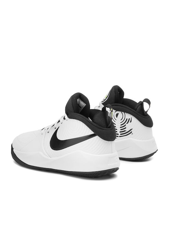 Hustle Team Hustle Kids Sports Shoes Basketball with Laces White / Black / Volt