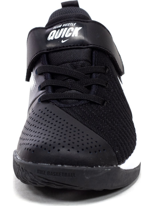 Hustle Team Hustle Quick 2 PS Kids Sports Shoes Running with Hoop & Loop Closure Black / Anthracite / Volt / White
