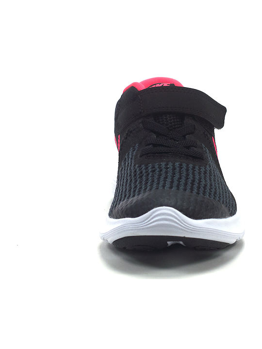 Revolution Revolution 4 Kids Sports Shoes Running with Hoop & Loop Closure Black / Racer Pink / White