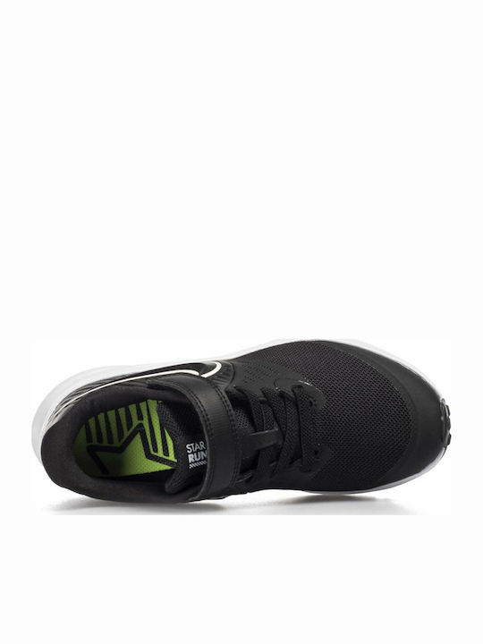 Stern Läufer Star Runner 2 Kinder Sportschuhe Laufen mit Bügel- und Schleifenverschluss Black / White / Volt