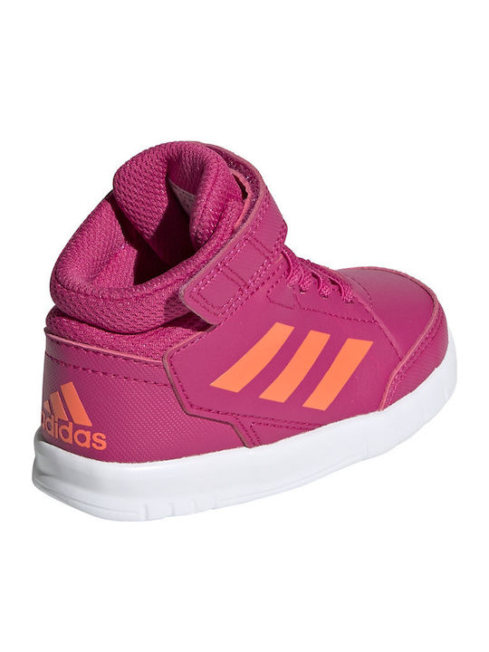 Altasport Mid Kinder Sneakers Hoch mit Klettverschluss Real Magenta / Hi Res Coral / Cloud White