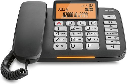 Gigaset DL580 Corded Office Phone for Seniors Black S30350-S216-B101